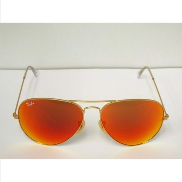 BNWT Rayban Aviator Unisex Gold/Orange mirror 58-14-135 - Picture 2 of 6
